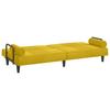 Yellow Velvet Sleeper Sofa with Armrests