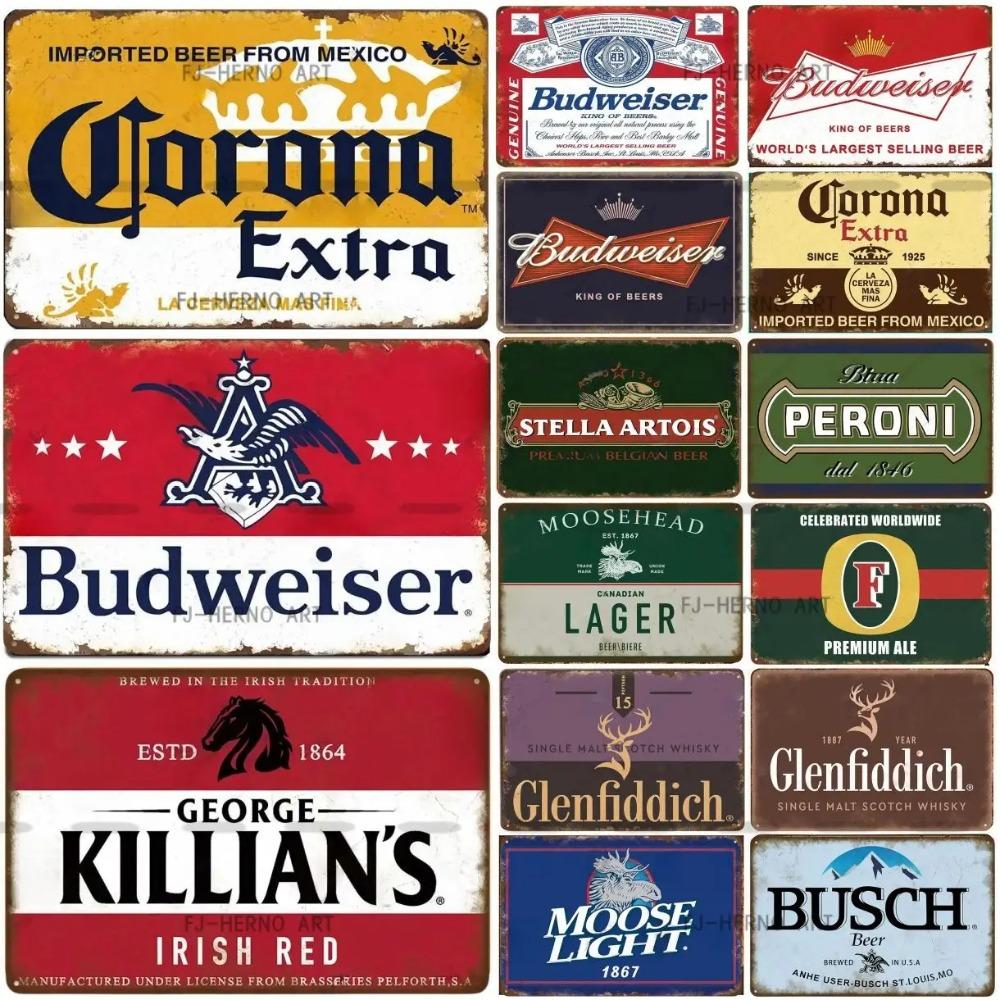 Vintage Beer Metal Sign Decorative Plaque - Retro Plate for Wall - Ideal for Bar Pub Club Dad's Garage Workshop Poster Decor