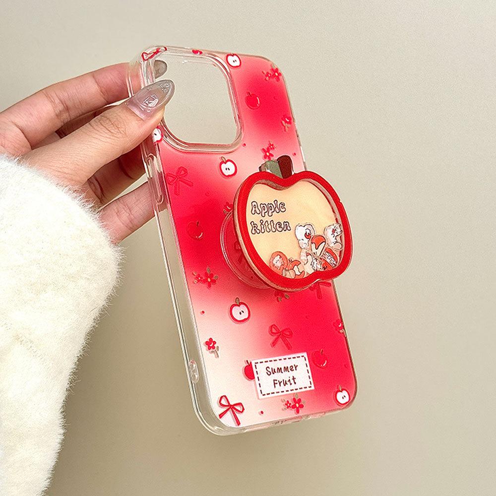 Applicable To 16PM Shaking Apple Bracket Mobile Phone Case Iphone13pro Large Hole IMD Bow Protective Cover 15