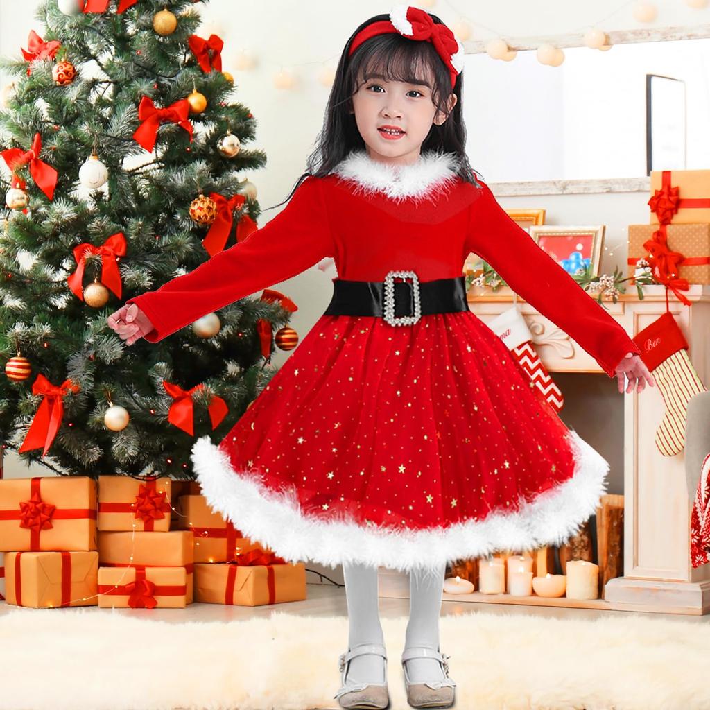 Santa Christmas Cosplay for Santa Claus Santa Outfit Yi-gog Kids' Dress, Girls, Dress, (120cm)