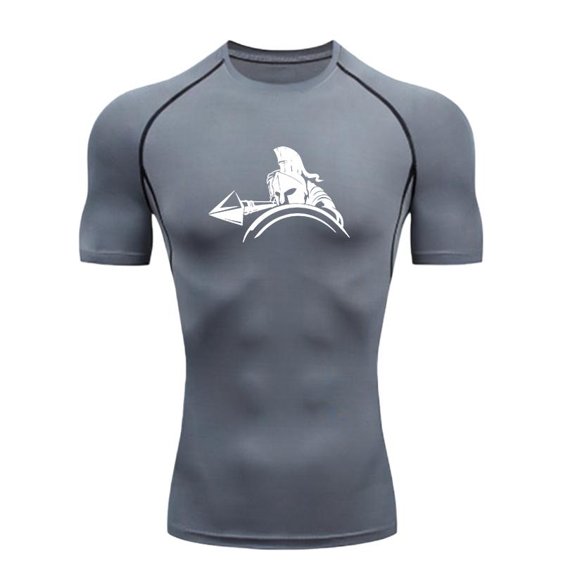 Spartan Warrior  Men's Sports T-shirt Training Fitness Compression Quick Dry Short Sleeve T-Shirt Rashgard Tops