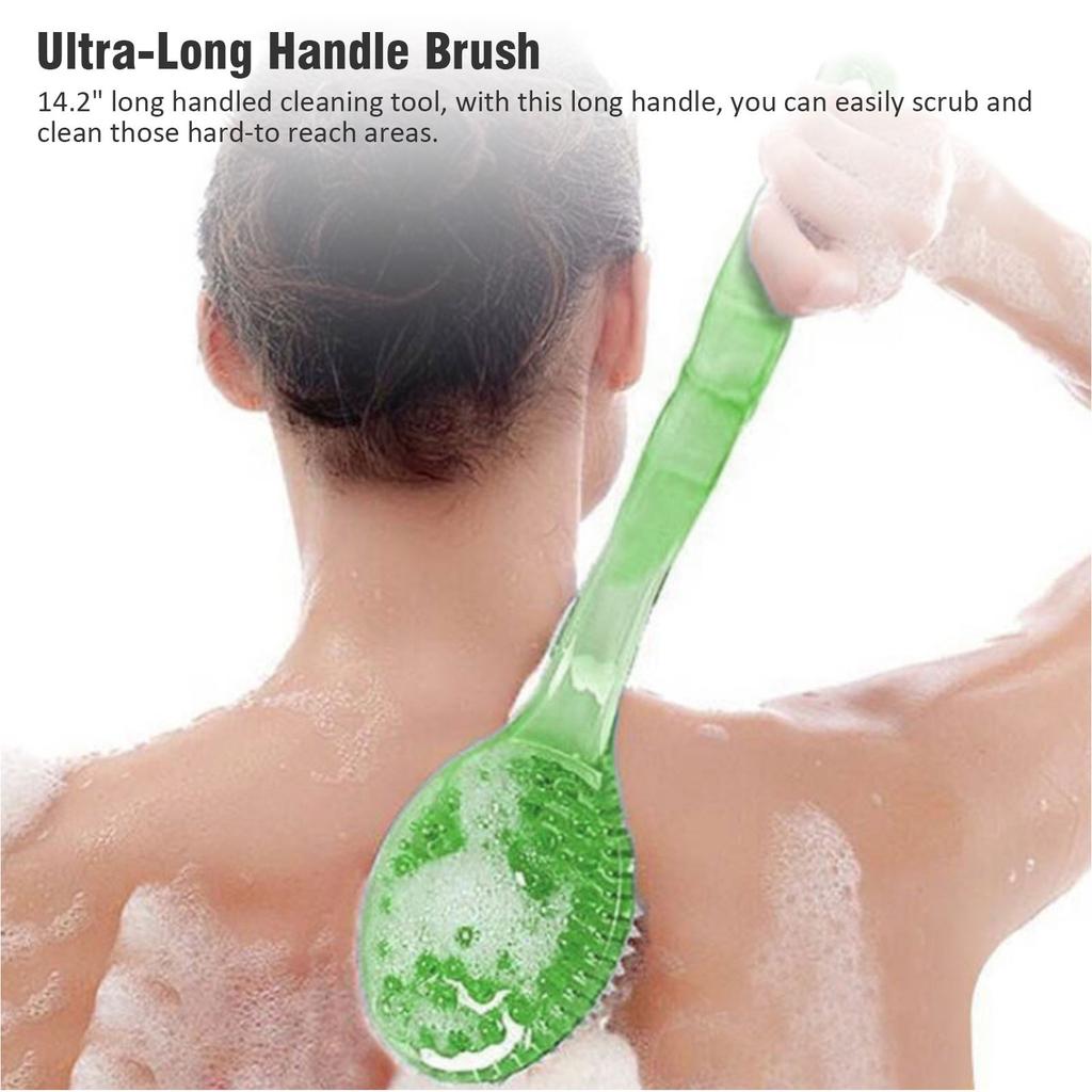 Long Handle Bath Brush for Body Scrubbing and Exfoliating with Soft Bristles and Ergonomic Grip for Shower and Bath Use