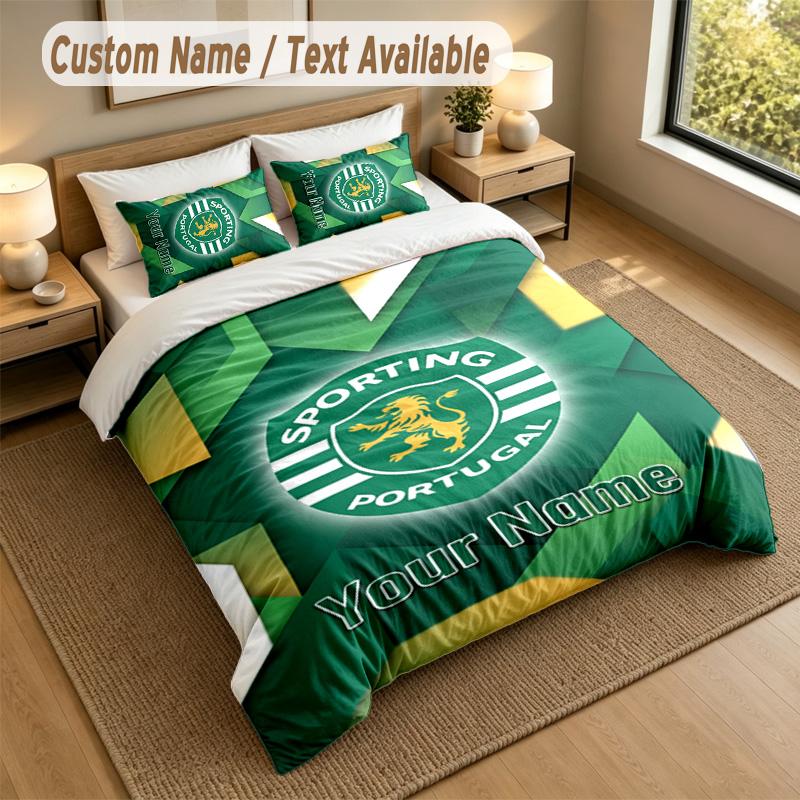 3Pcs Bedding Set Custom Name Text, 1 Sheet 2 Pillowcases Home Bed DecorSporting CP