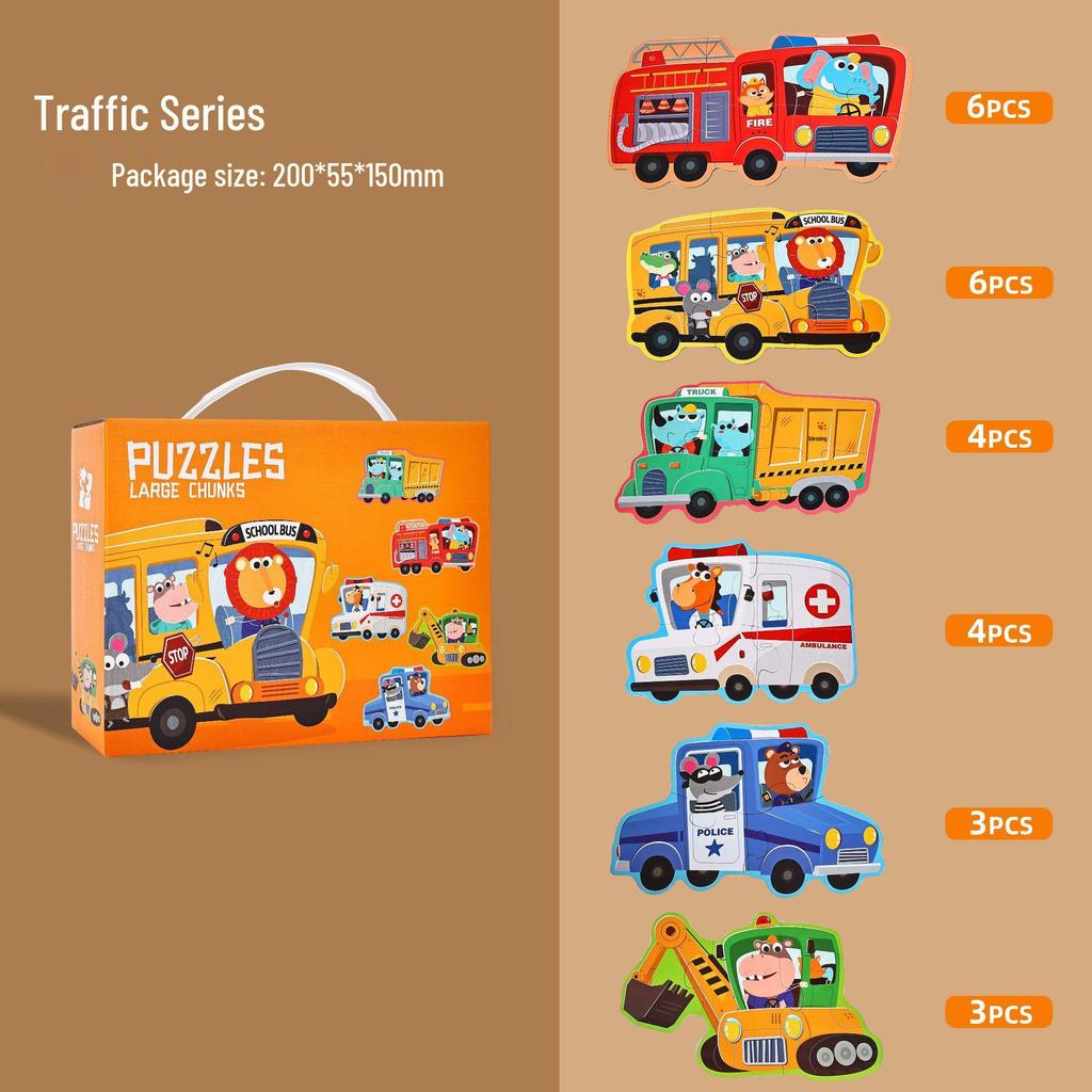 TEMU Educational Six-in-One Cognitive Puzzle: Animals & Transportation for Kindergarteners