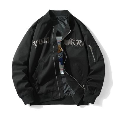 Otoño e Invierno Bordado Americano Ropa Acolchada de Algodón Gruesa Viento Suelta Béisbol Ropa Acolchada de Algodón Chaqueta Bomber Hombre y Mujer Pareja