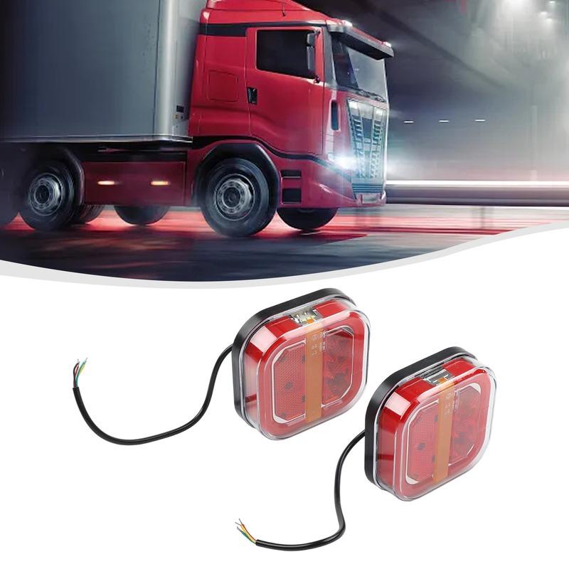 IP67 Waterproof Square LED Trailer Taillight for 12/24V Trucks and Vans Includes 28 LEDs for Brake and Signal Lights