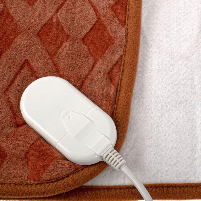 Chauffe-lit Électrique 150 x 80cm, 8 Niveaux de Puissance, Minuteur, Lavable Camry CR7435 60W Marron