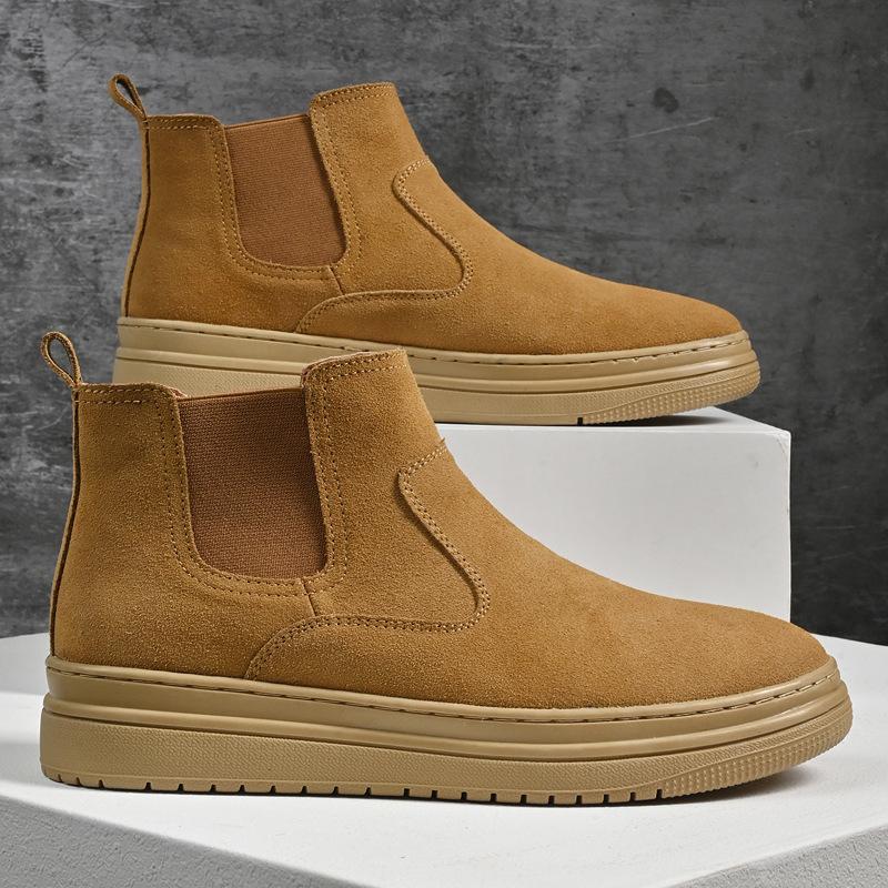 

Осень и зима 2025 новые матовые популярные в Douyin мужские ботинки челси мартин кожаные полувысокие мужские туфли на одной педали 44