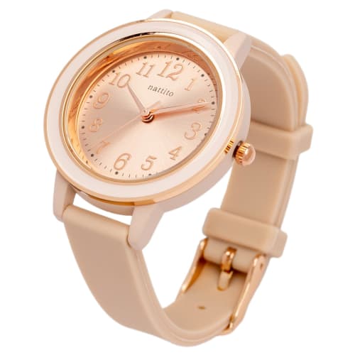 

Fieldwork Women s Analog Watch with Silicone Strap and Inner Ring, Pink Gold, Zille Pink, JN038-2