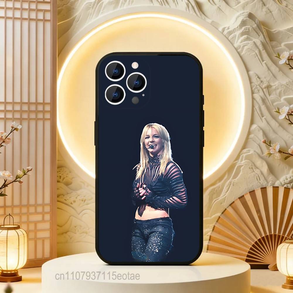 B-Britney SINGER S-Spears Phone Case For iPhone 17,16,15,14,13,12,11,Pro,Max,Plus,E,Air,Mini Protective Black Cover iPhone14Plus