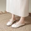 Wear Half Slippers Outside and Increase the Height Inside. Summer New Gentle Single Shoes Bow Cool Slippers Women