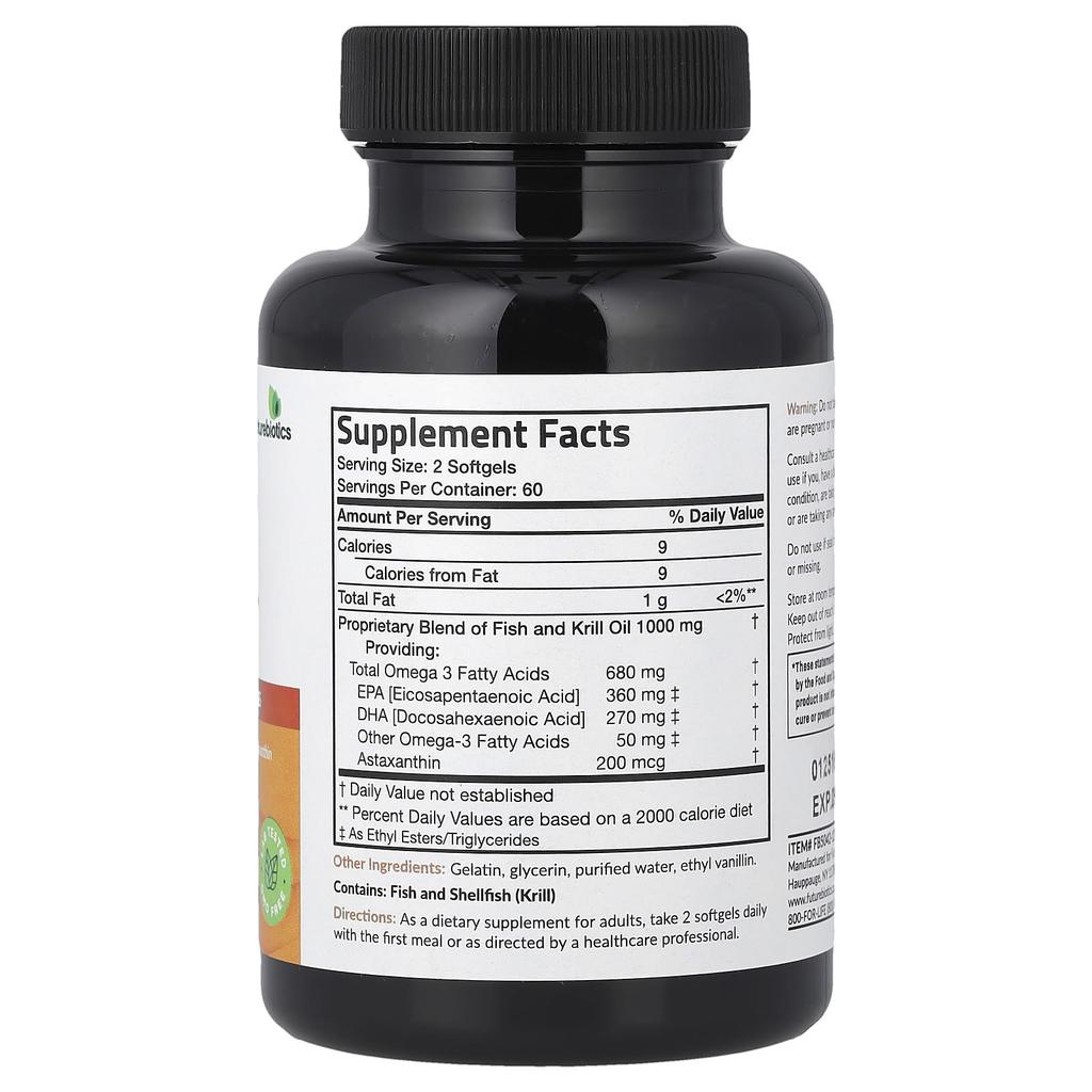 Futurebiotics, Omega-3, Fish + Krill Oil, 120 Softgels