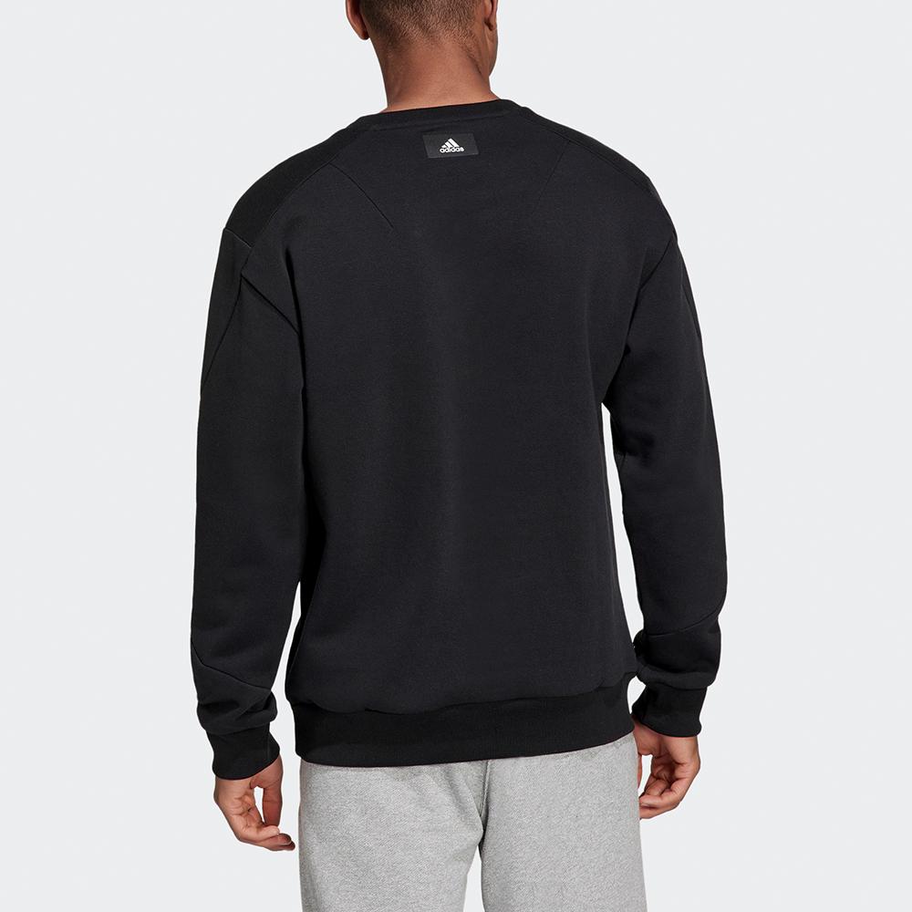 adidas Essentials Winter Crew Sweatshirt With Large Logo Print Men Sweatshirt Black H46507
