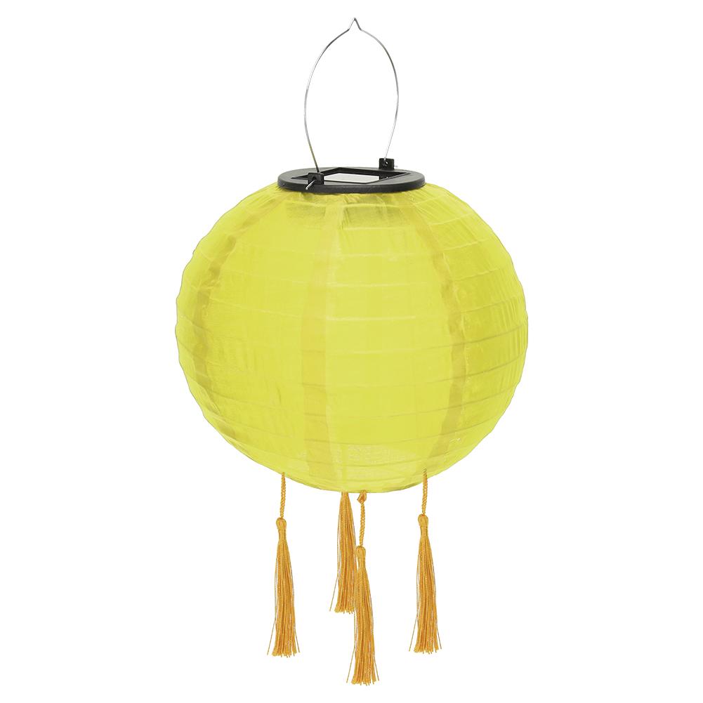 8 inch Waterproof Solar Chinese Lantern Nylon Hanging Lamp Outdoor Festival Wedding Birthday Party Decorations Light