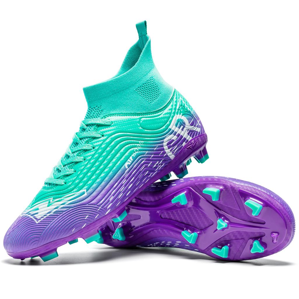 Erkek Futbol Ayakkabıları Yüksek Bilekli Futbol Ayakkabıları Dış Mekan İç Mekan Hafif Dayanıklı Çim Antrenman Spor Ayakkabıları Kaymaz Kramp Yeni