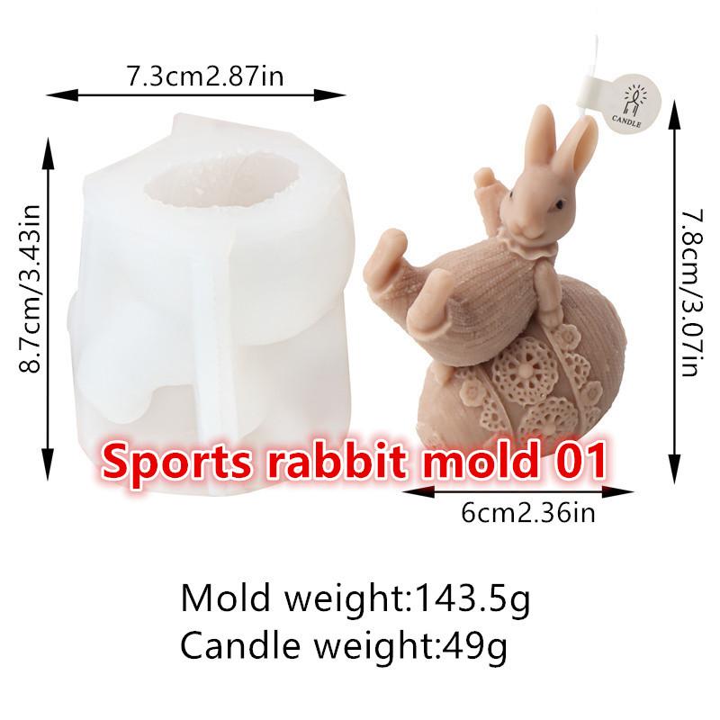 Easter Egg Cute Bunny Candle Silicone Mold DIY Rabbit Candle Making Mould  Decor Animal Painting Plaster Gift Desktop Ornament