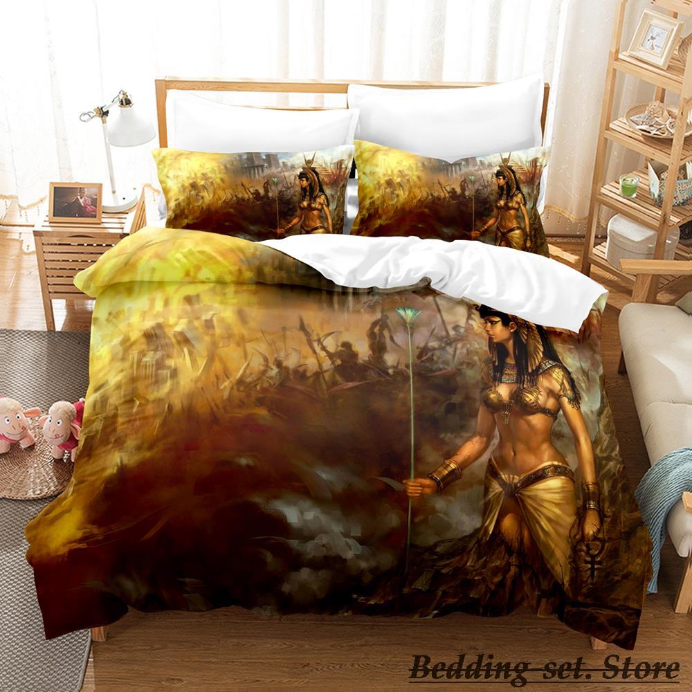 2023 Egypt Bedding Set Single Twin Full Queen King Size Bed Set Adult Kid Bedroom Duvetcover Sets Anime Parure De Lit Bed