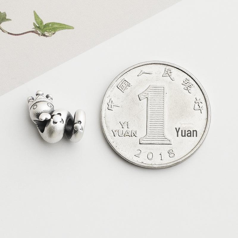 Sterling Silver Zodiac Snake Spacer Beads for DIY 3D Handmade Rope Bracelets