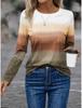 Moda Kadın Sweatshirt 3D Baskılar Renk Bloklu Grafikler y2k uzun kollu Tişört Günlük Bol Kesim O-Yaka Tişört Uzun Kollu Üstler