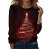 Women's Fashion Casual H Printed V-Neck Long Sleeve Decorative Button T-Shirt Tops