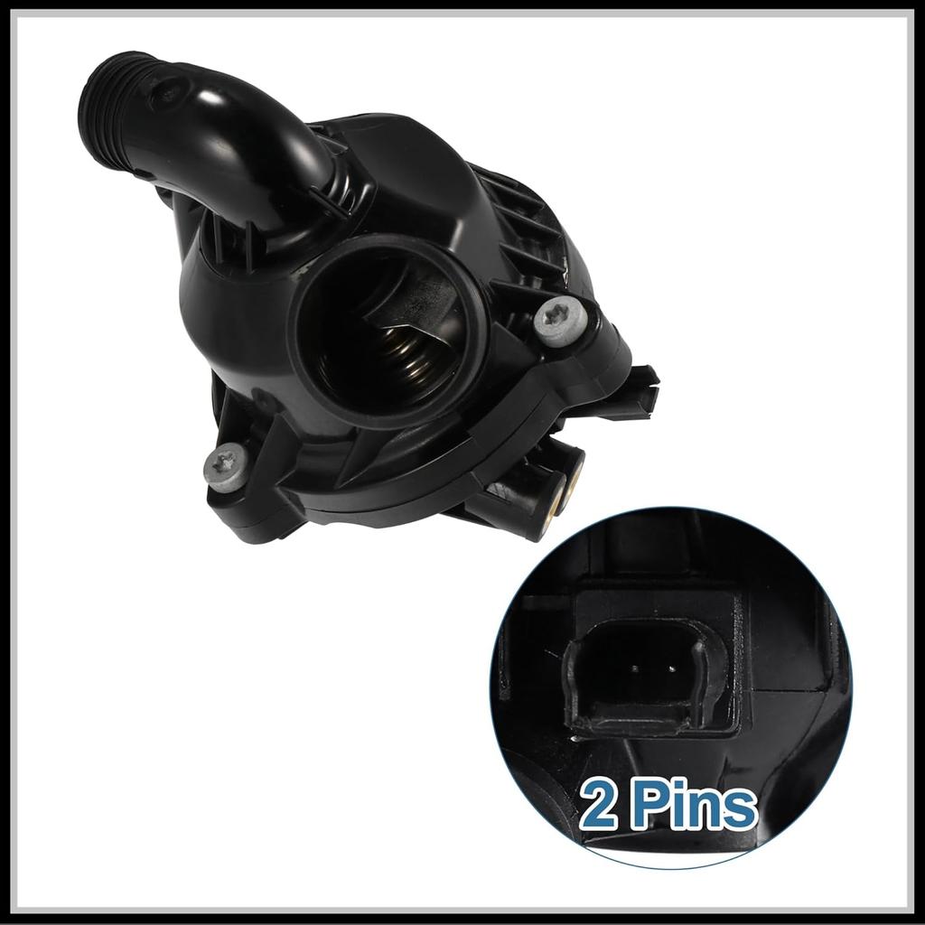 Thermostat Housing Assembly Replacement for BMW 135i 2011-2013, No.11537601158 Plastic Metal Black 1 Pc
