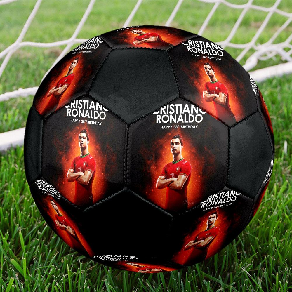 1 PZ Pallone da calcio Cristiano Ronaldo Master taglia 5 Pallone da calcio indoor Praha Colorato Per tutte le età Cucito a macchina PVC Pronto per la competizione Resistente Alta rimbalzo