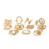 Ingemark 11Pcs/Set Vintage Imitation Pearl Rings for Women 2026 New Trendy Irregular Metal Knuckle Rings Set Couple Jewelry Gift