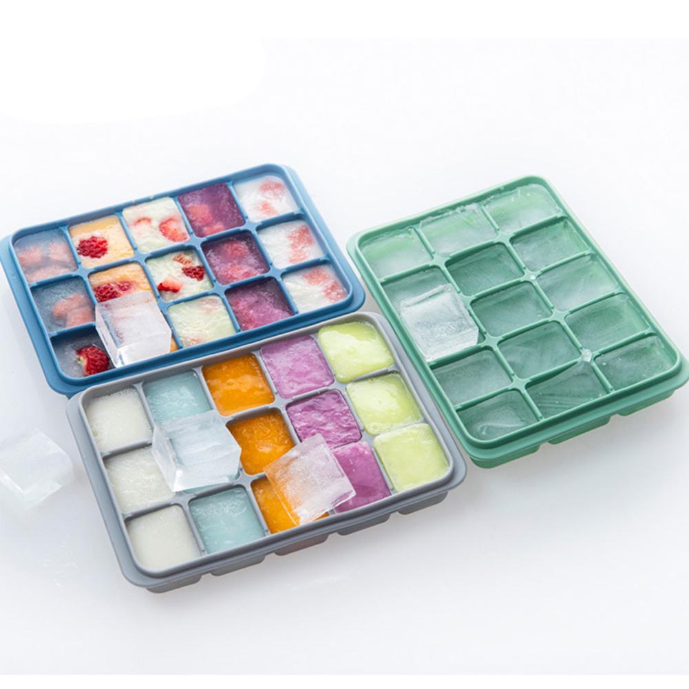 15 Grids Diy Ice Cube Mold Silicone Tray Cream Maker Kitchen Supplies