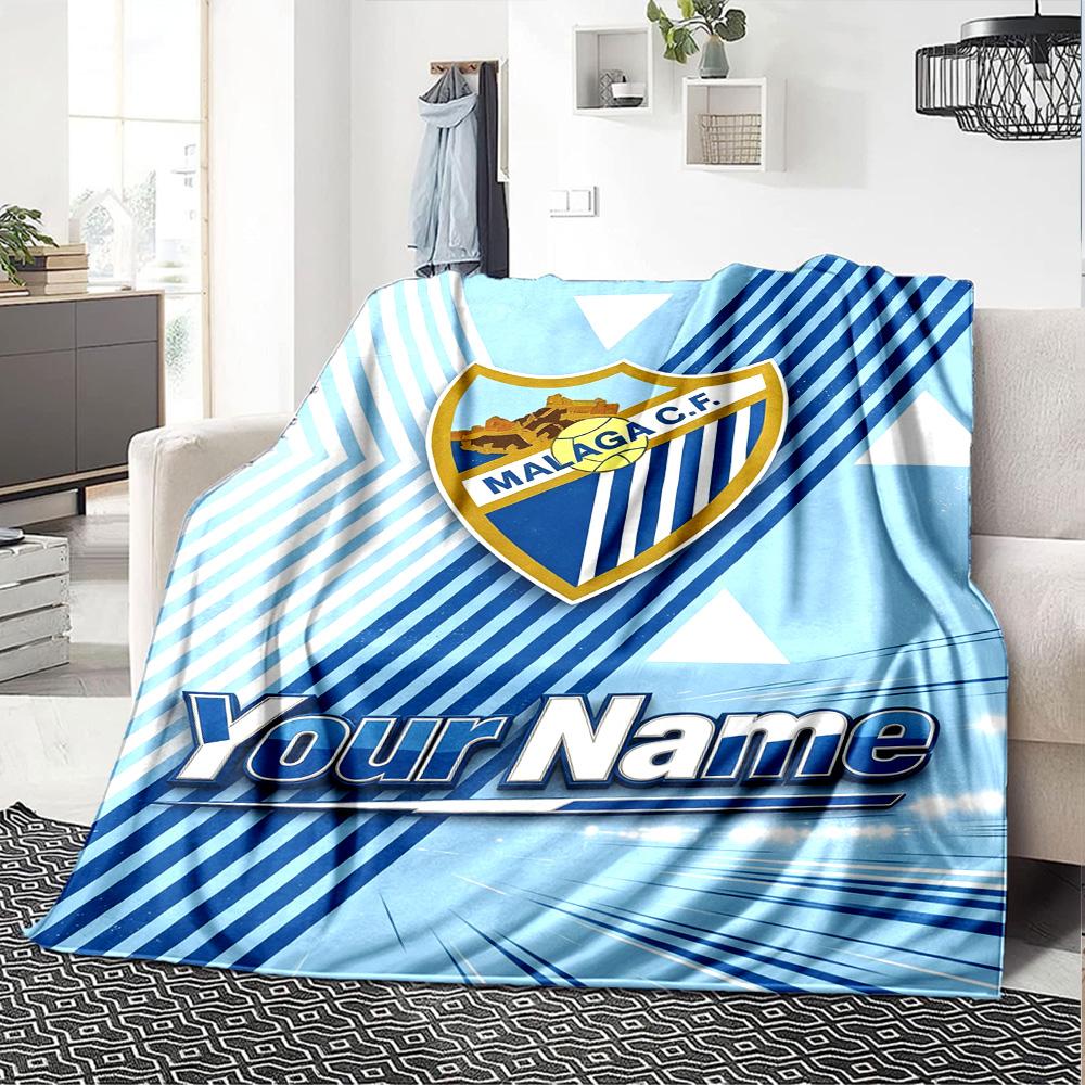 Name Custom Malaga CF Print Flannel Blanket High Quality Warm Comfortable Cover for All Seasons Perfect for Gifts Home Decor