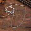 Quasten Design Libellen Haarnadel mit Kette Haarspangen Neumond Haarspange Kopfschmuck