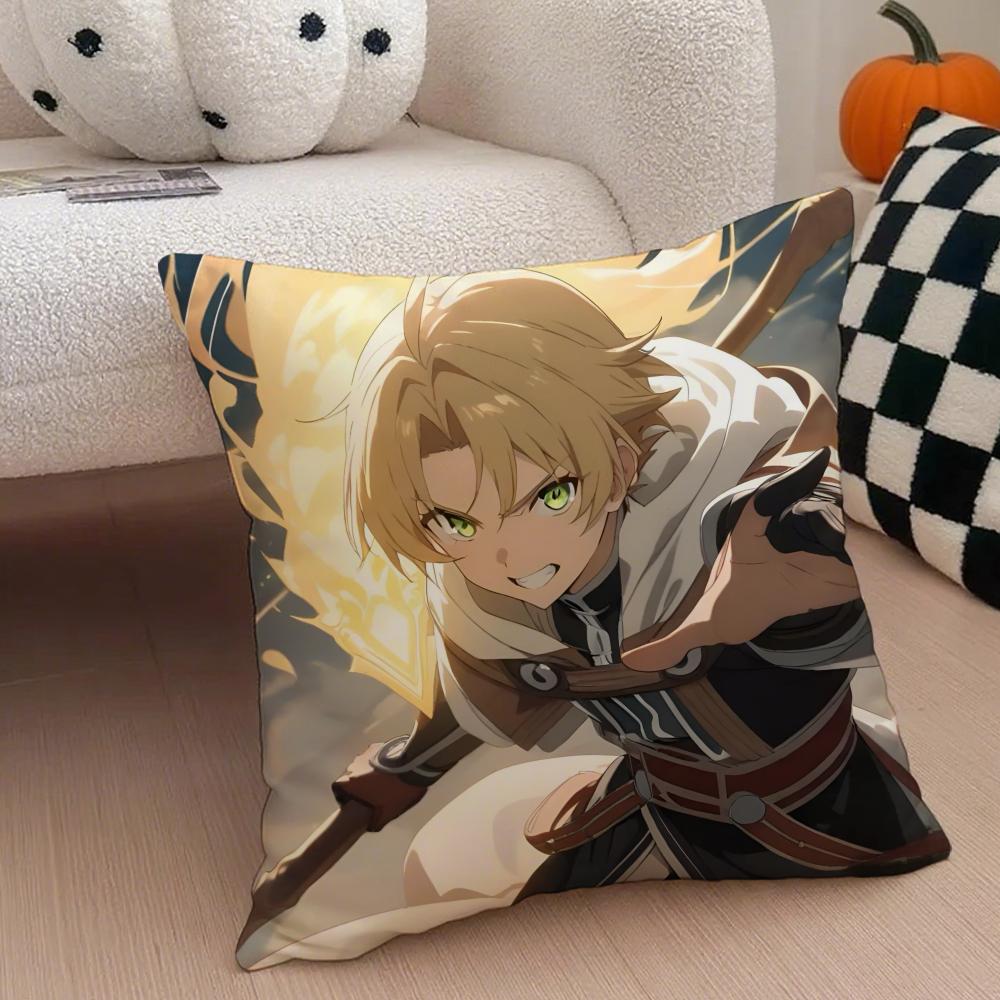 Anime M-Mushoku Tensei Pillow Case Anti-dustmite Pillowcase Invisible zipper silky short plush Sofa cushion cover