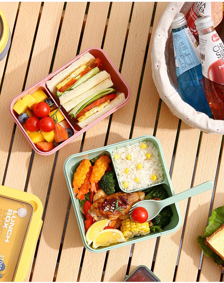 Compact Microwaveable Lunch Box with Compartments for Students & Office Workers