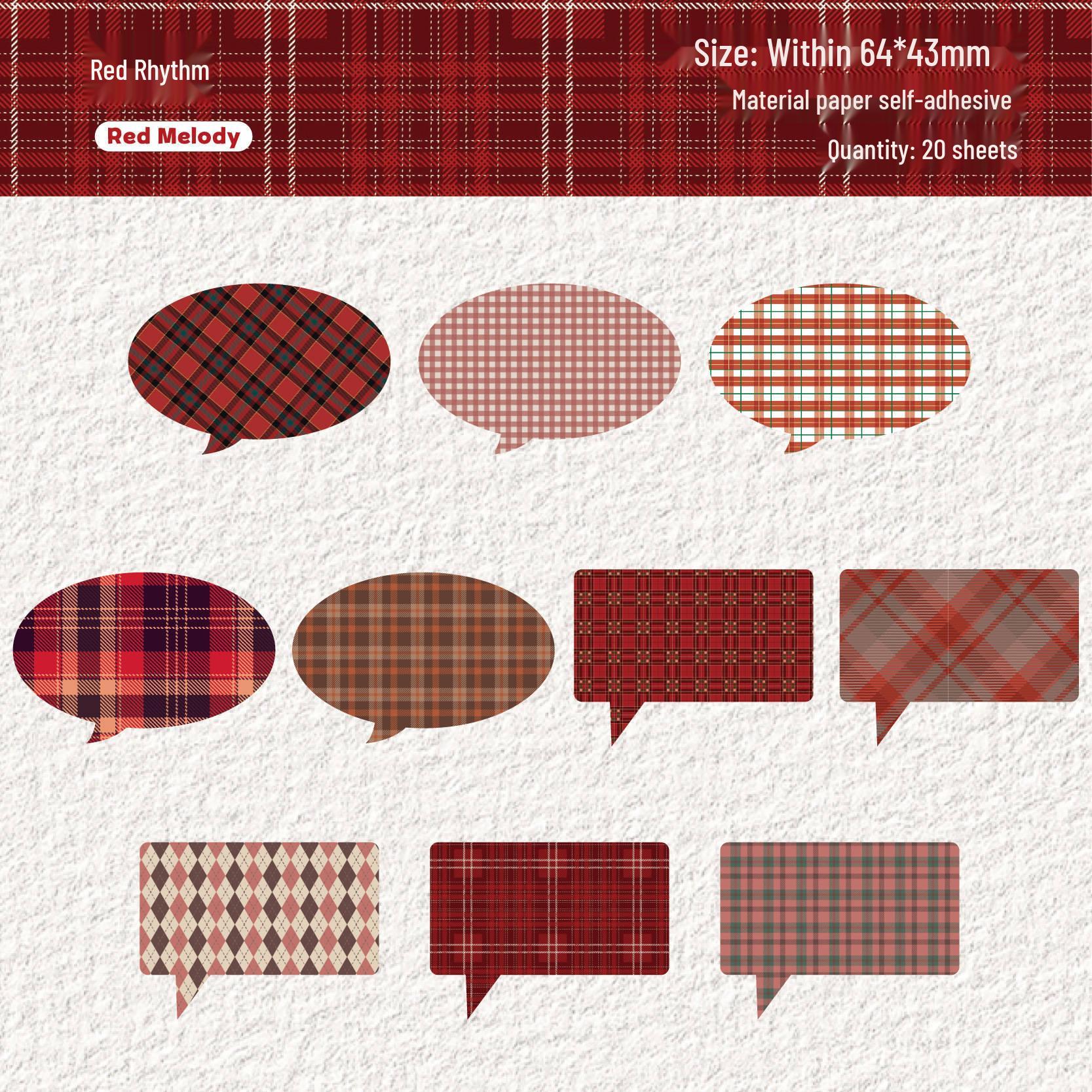Retro Plaid Theme Sticker Pack: 20 Sheets for DIY Journaling