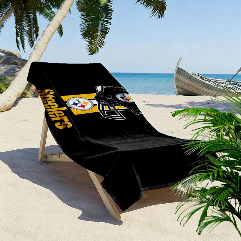Pittsburgh Steelers Print Beach Towel, Large Soft Quick Dry Towel for Beach Camping Swimming