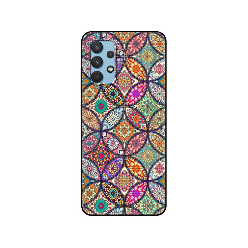 Black tpu Case For Samsung galaxy A12 A22 A32 A42 A52 A72 4g 5g S21 PLUS ultra back cover 3D Emboss Vintage Retro Lattice Flower