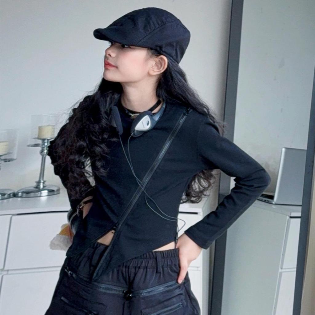 Modisches Mädchen-Herbst 2025 Langarm-Top & Cargohose Set