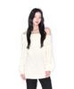 Alkialka Shirring Off-Shoulder Knit (Ivory)