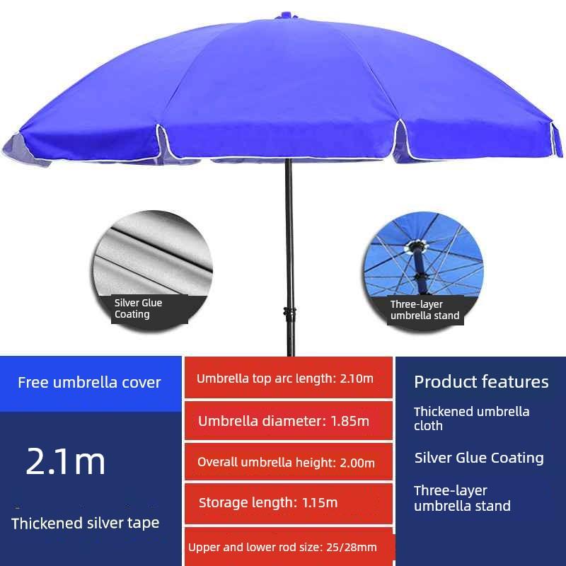 Outdoor Beach Parasol, Sun Umbrella, Large Commercial Umbrella for Shop Stalls, Waterproof and Sun-Protective Umbrella, Patio Umbrella, Canopy