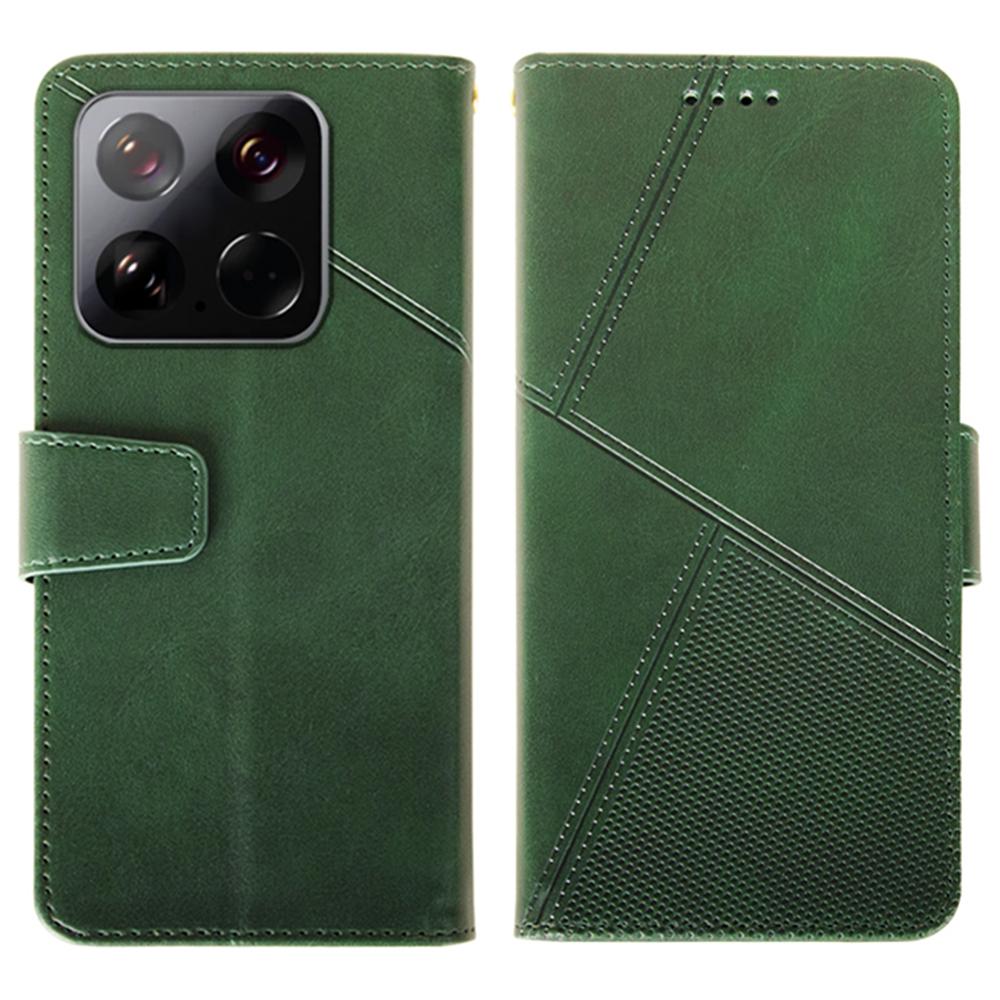 IDEWEI For Xiaomi 15 Case Leather Wallet Phone Cover Stand Calf Texture