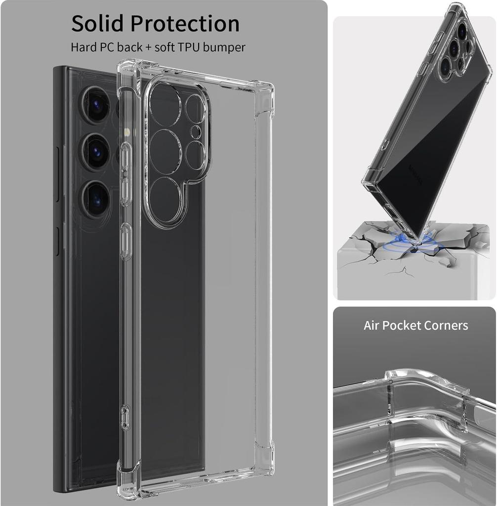 Transparent TPU Case for Samsung Galaxy S24 Ultra S23 FE S22 Plus A55 M55 5G Protective Cover Shockproof Bumper Coque Fundas
