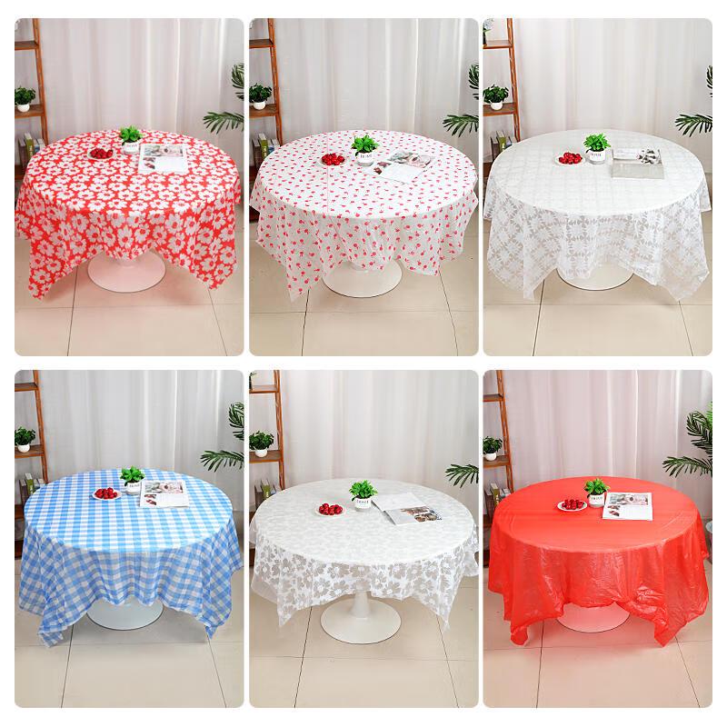 Homeglen Disposable Thickened Round Plastic Tablecloth