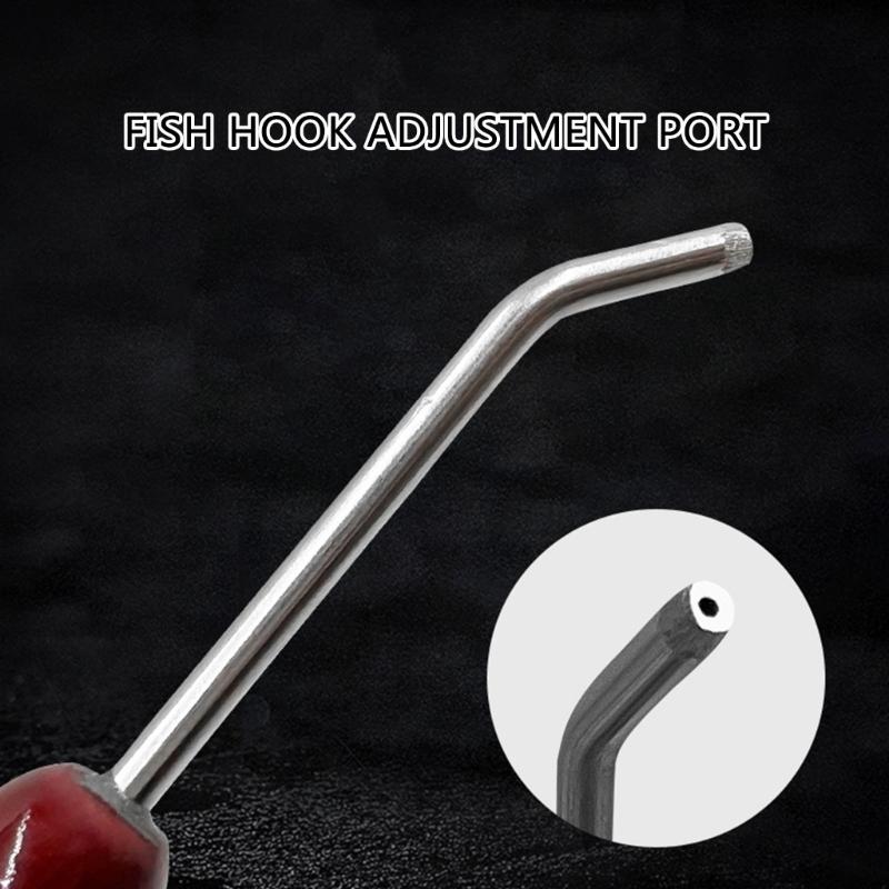 Sea Fishing Jig Hook Repair Tool Squid Jig Hook Adjuster Squid Hook Reshaping Tune Hook Straightener with Wood Handle