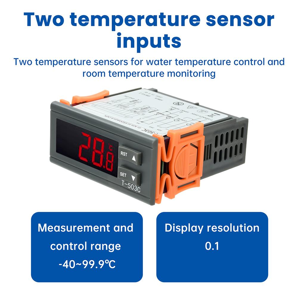 T-503C DC 24V Laser Chiller Temperature Controller Thermostat Thermoregulator Incubator Cooler Intelligent Temperature Control