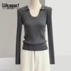 Women's Elegant Lapel Knit Sweater