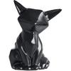 Ceramic Cat Figurine Loving Cat Statue Cat Desk Decoration for Home Office Table Desktop Ornaments - Black, S