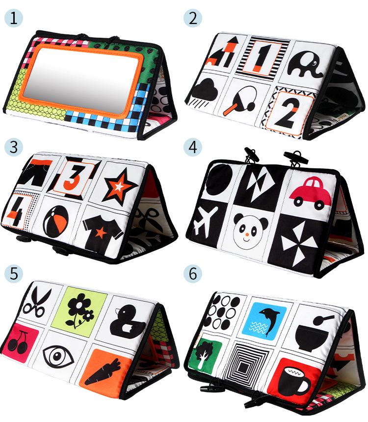 Aipinqi Baby Funhouse Mirror Cloth Book: Car Hanging Toy with Foldable Pendant for Back Seat