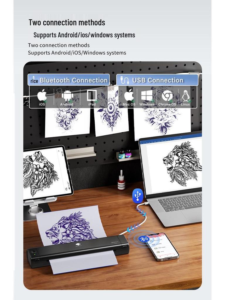 Phomemo TP81 Inkless Tattoo Printer & Line Art Transfer Machine