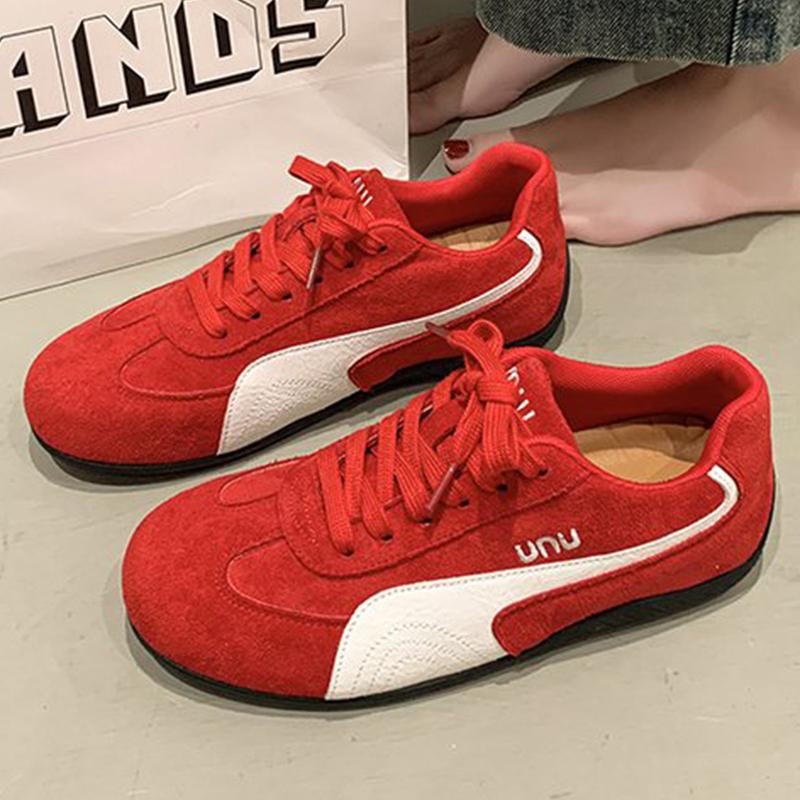 Fashion Soft Faux Suede Sneakers Women Autumn Winter 2025 Mix Color Lace Up Sports Shoes Woman Sewing Lightweight Casual Shoes Mujer