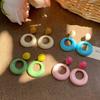 Dopamine Contrasting Color Circle Earrings Women's New Popular Niche Special Earrings Color Circle Exaggerated Earrings