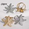 Stylish Gift for Her Starfish Alloy Scarf Buckle, Multi-functional Elegant Ring, Unique Pin Bohemian Ocean Theme Clothing Accessories Daily
